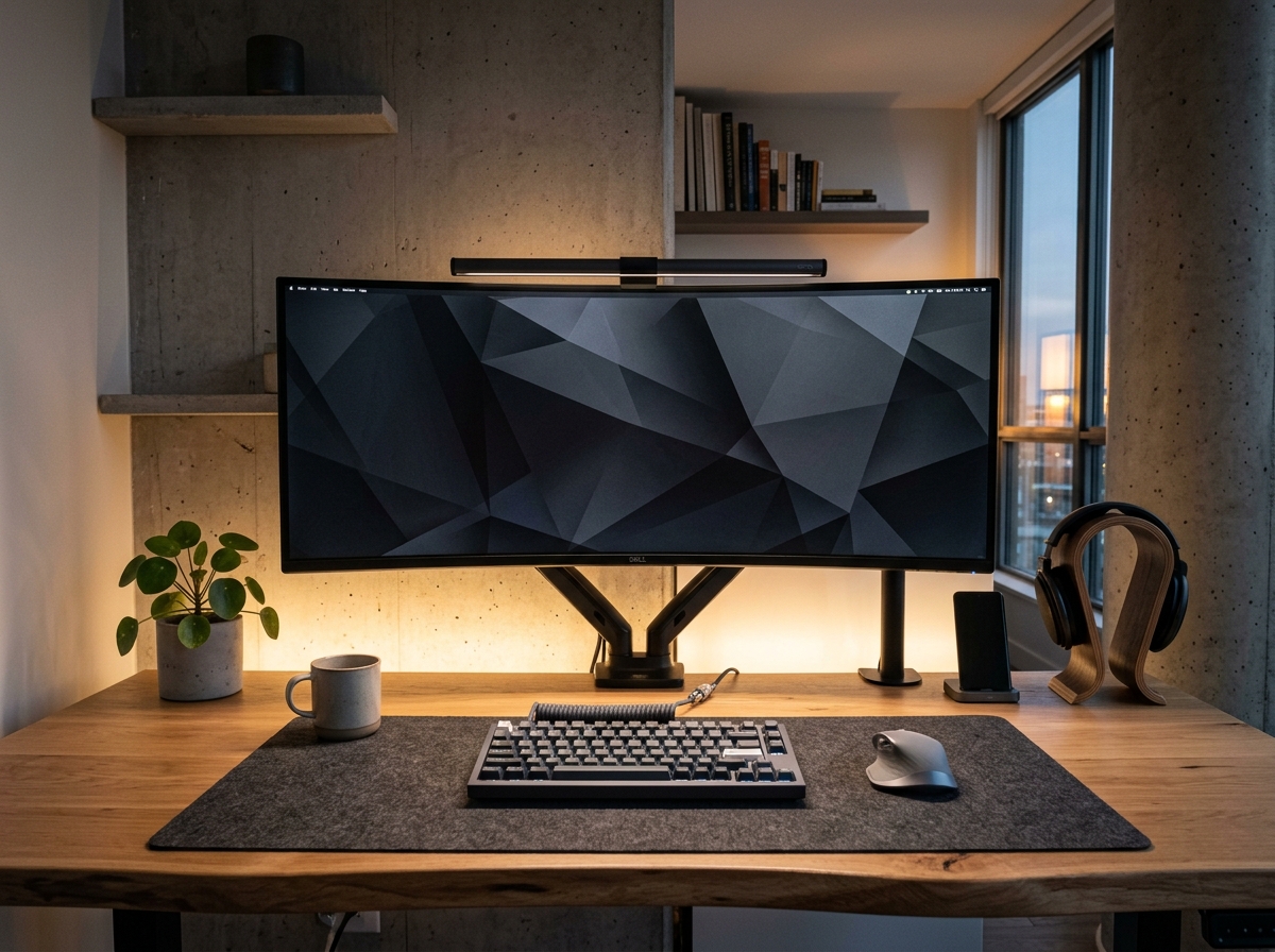 Solid Walnut Studio Desk & Setup